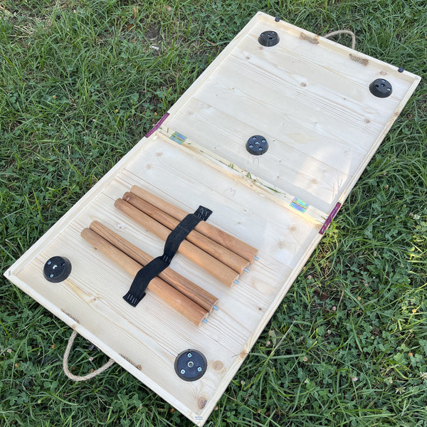 Foldable Wooden Low Table - Tapered Legs
