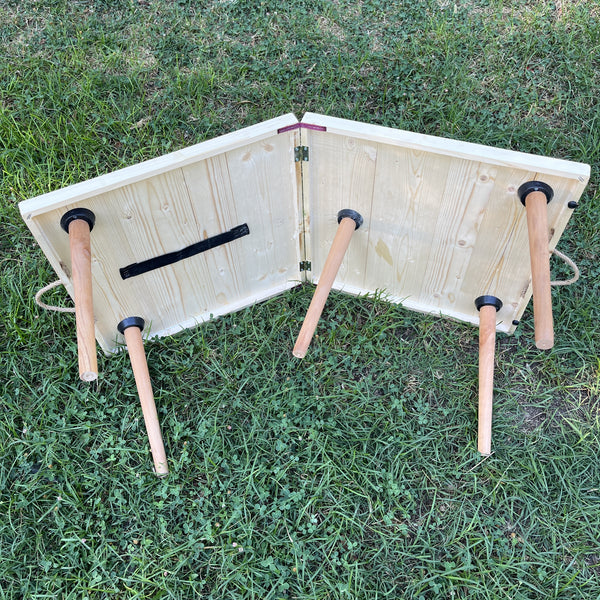 Foldable Wooden Low Table - Tapered Legs