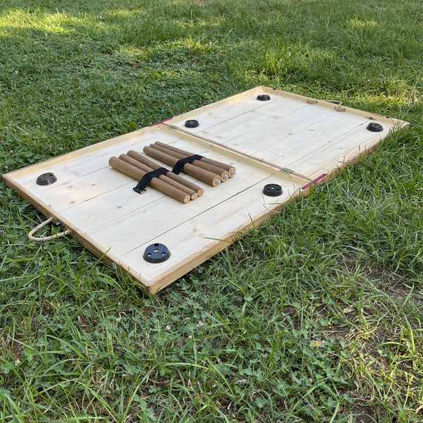 Foldable Wooden Low Table - Tapered Legs