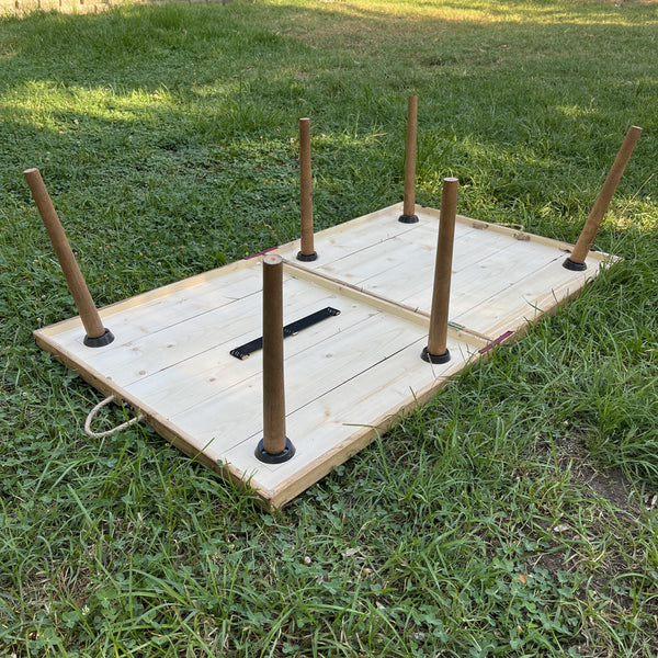 Foldable Wooden Low Table - Tapered Legs