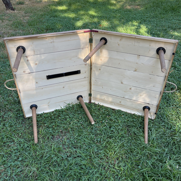 Foldable Wooden Low Table - Tapered Legs