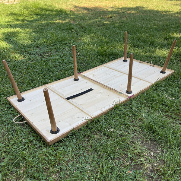 Foldable Wooden Low Table - Tapered Legs