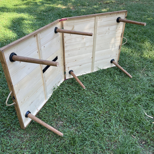 Foldable Wooden Low Table - Tapered Legs