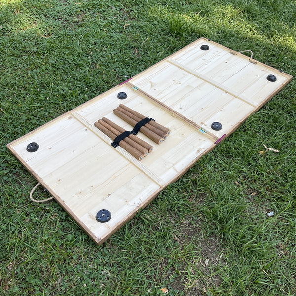 Foldable Wooden Low Table - Tapered Legs