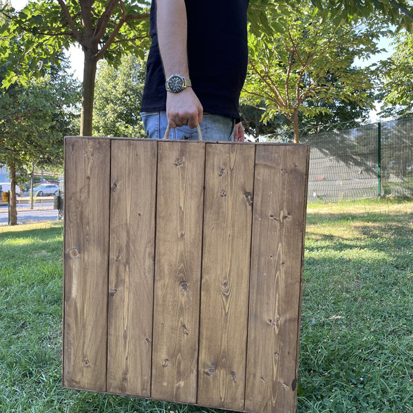 Foldable Wooden Low Table - Tapered Legs