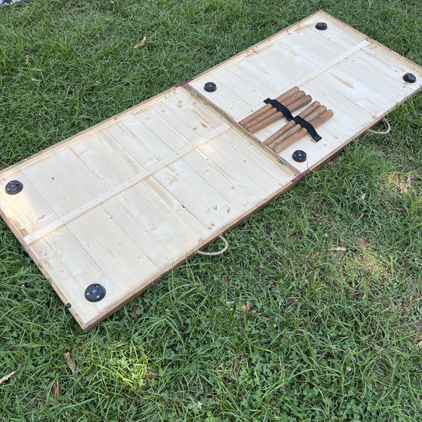 Foldable Wooden Low Table - Tapered Legs