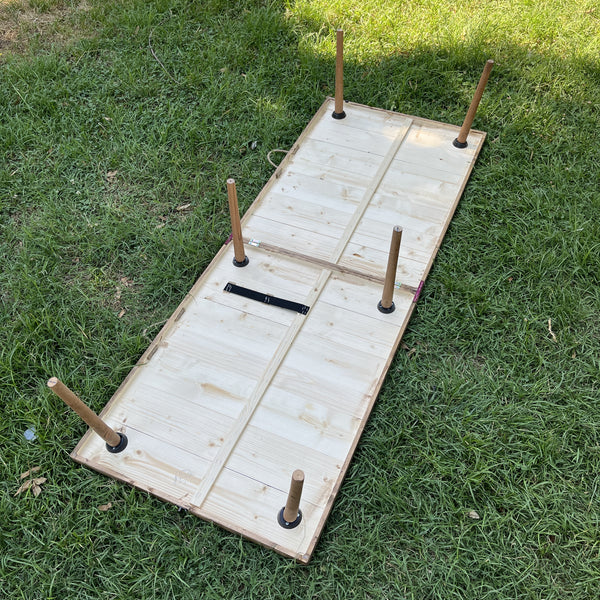 Foldable Wooden Low Table - Tapered Legs