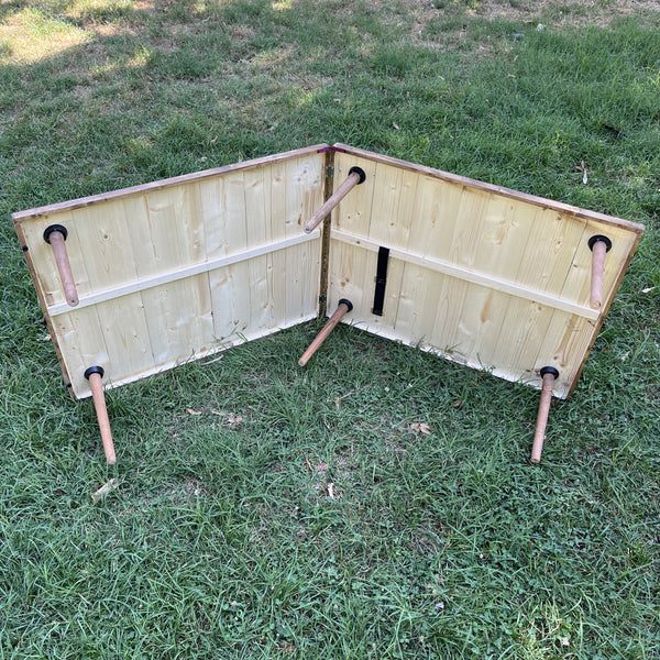 Foldable Wooden Low Table - Tapered Legs