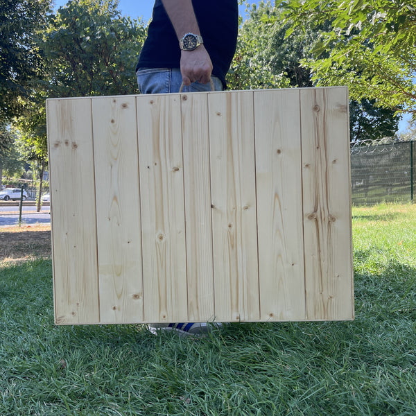 Foldable Wooden Low Table - Tapered Legs