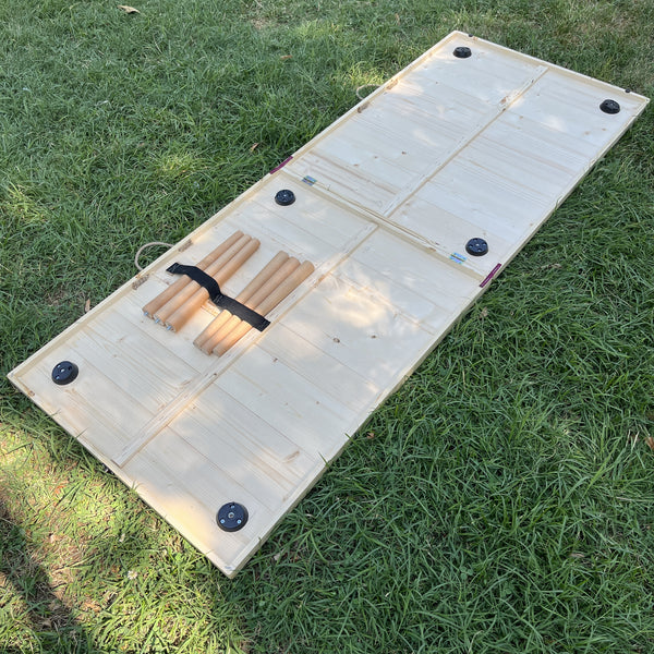 Foldable Wooden Low Table - Tapered Legs