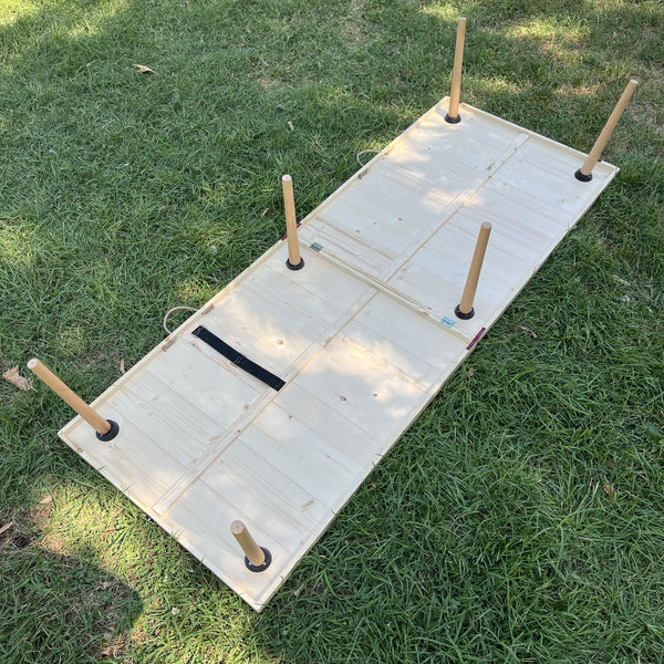 Foldable Wooden Low Table - Tapered Legs