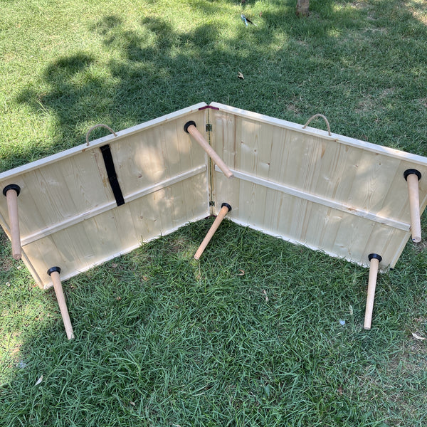 Foldable Wooden Low Table - Tapered Legs