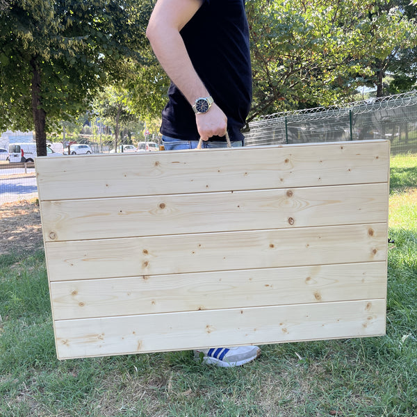 Foldable Wooden Low Table - Tapered Legs