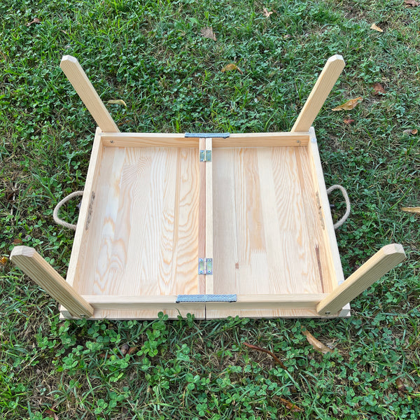 Foldable Wooden Low Coffee Table – Built-in Legs