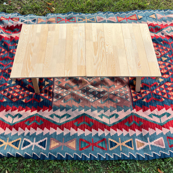 Foldable Wooden Low Table - Built-in Legs