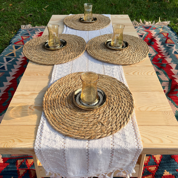 Foldable Wooden Low Table - Built-in Legs