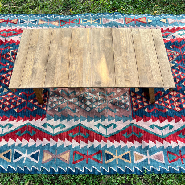 Foldable Wooden Low Table - Built-in Legs