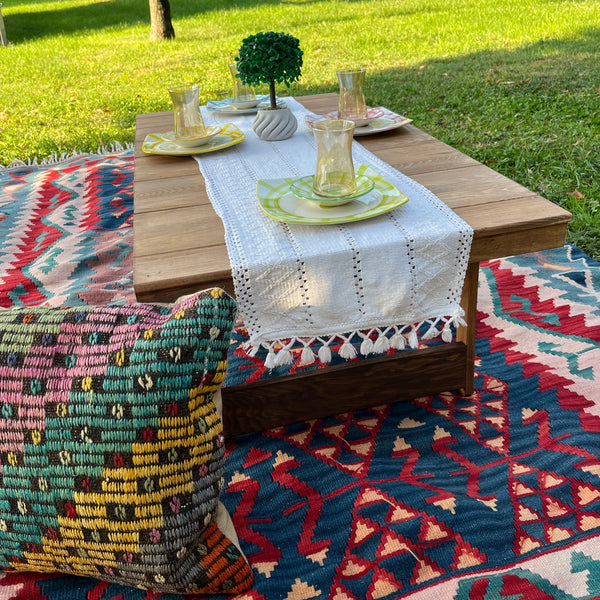 Foldable Wooden Low Table - Built-in Legs