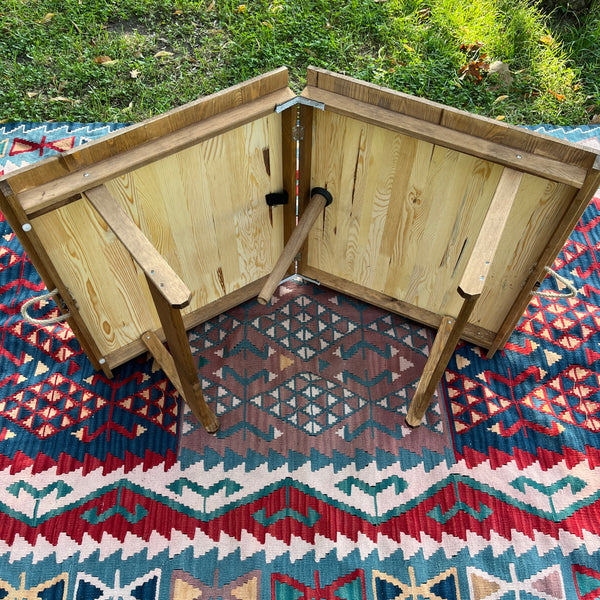 Foldable Wooden Low Table - Built-in Legs