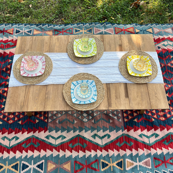 Foldable Wooden Low Table - Built-in Legs