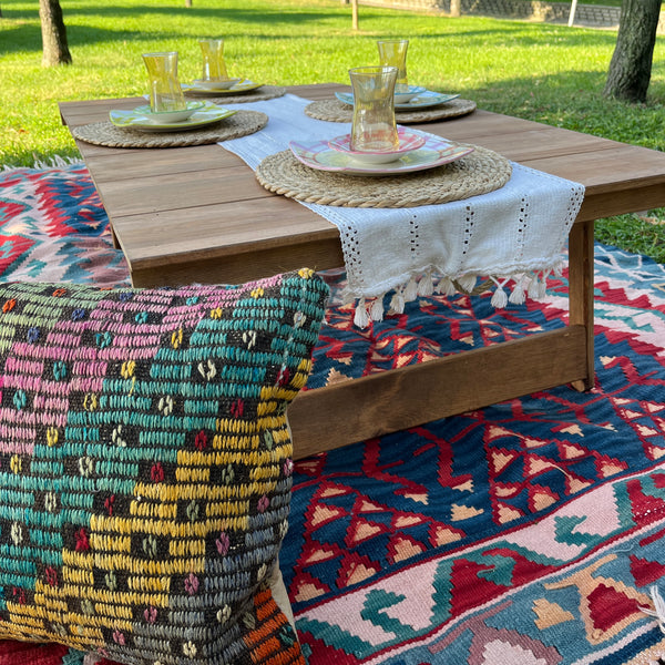 Foldable Wooden Low Table - Built-in Legs