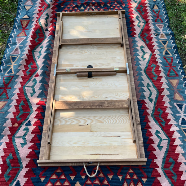 Foldable Wooden Low Table - Built-in Legs