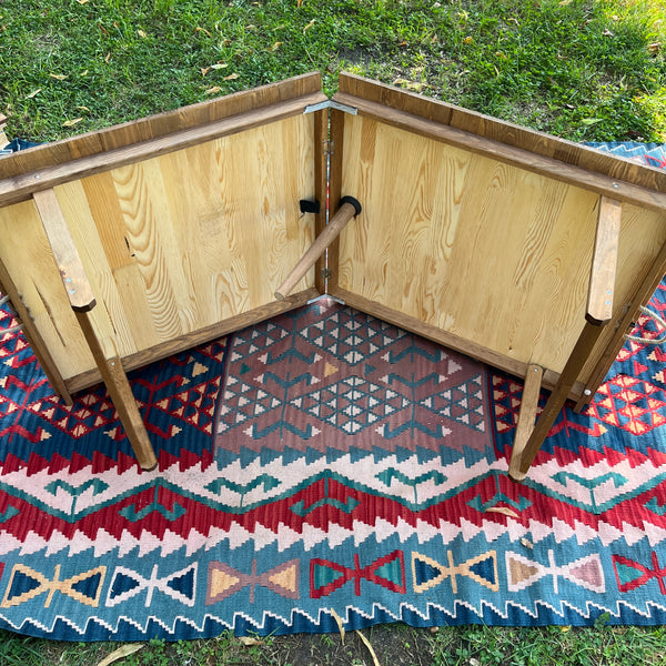 Foldable Wooden Low Table - Built-in Legs