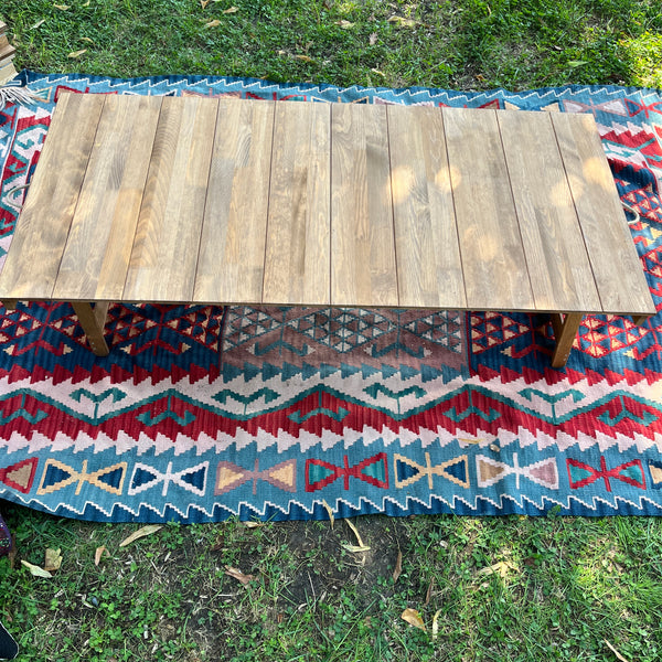 Foldable Wooden Low Table - Built-in Legs