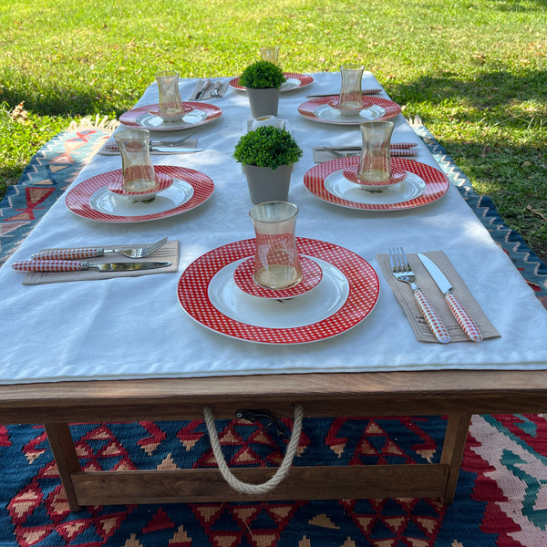 Foldable Wooden Low Table - Built-in Legs