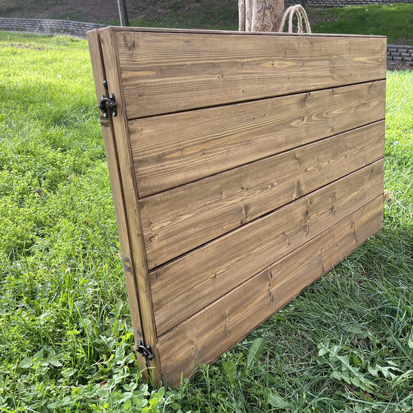 Foldable Wooden Low Table - Tapered Legs