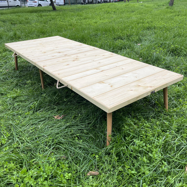 Handmade Foldable Solid Wood Low Table - Tapered Legs
