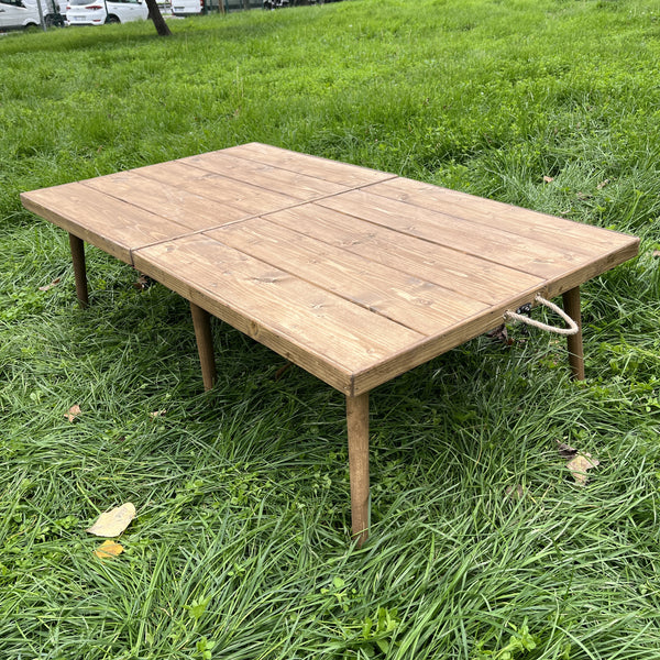 Foldable Wooden Low Table - Tapered Legs