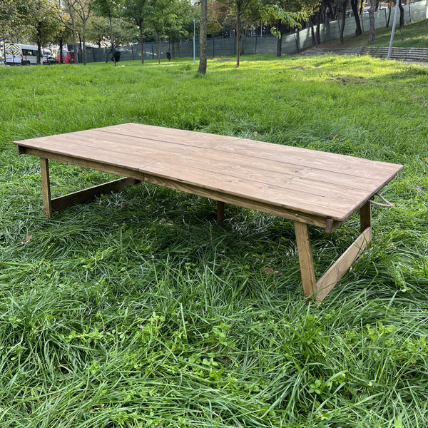 Foldable Wooden Low Table - Built-in Legs