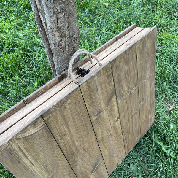 Foldable Wooden Low Table - Built-in Legs