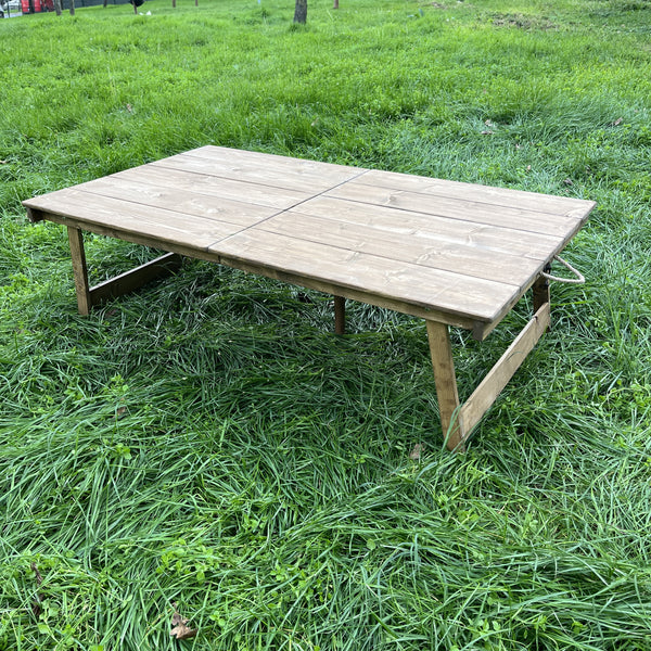 Foldable Wooden Low Table - Built-in Legs