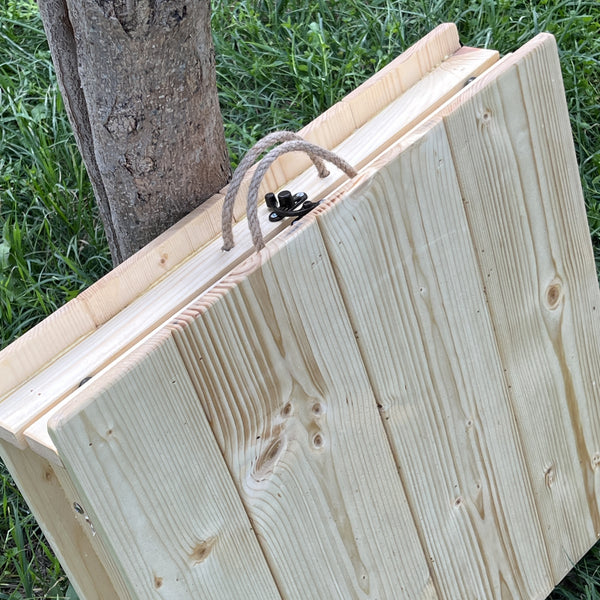 Handmade Foldable Solid Wood Low Table - Built-in Legs