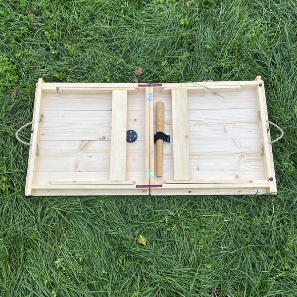 Handmade Foldable Solid Wood Low Table - Built-in Legs