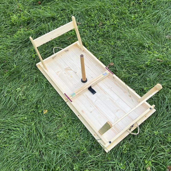 Handmade Foldable Solid Wood Low Table - Built-in Legs