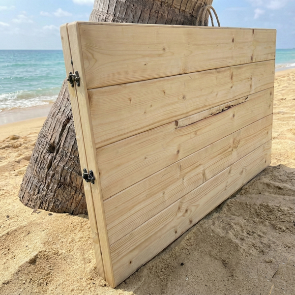 Foldable Wooden Low Table - Tapered Legs
