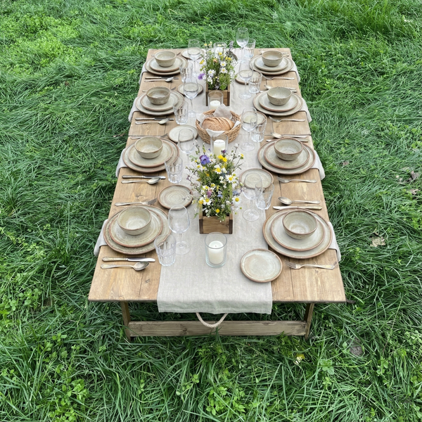 Foldable Wooden Low Table - Built-in Legs