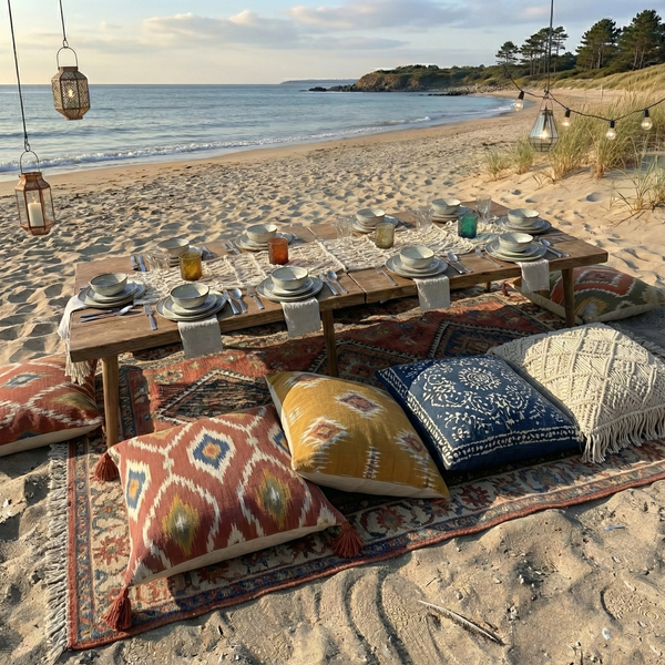 Foldable Wooden Low Table - Tapered Legs