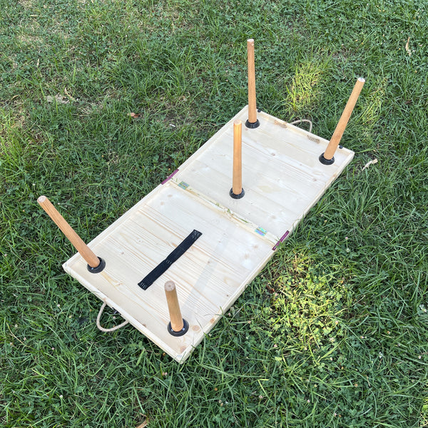 Foldable Wooden Low Table - Tapered Legs