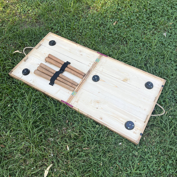 Foldable Wooden Low Table - Tapered Legs