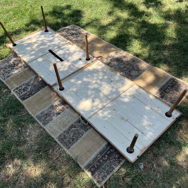 Foldable Wooden Low Table - Tapered Legs