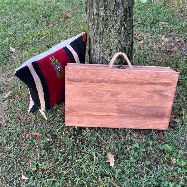 Foldable Wooden Low Coffee Table - Built-in Legs