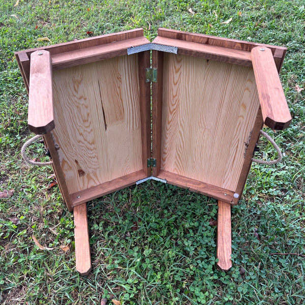 Foldable Wooden Low Coffee Table - Built-in Legs