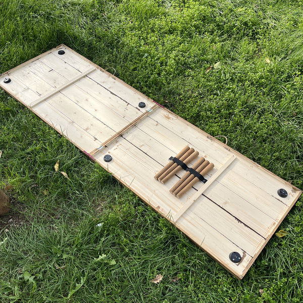 Foldable Wooden Low Table - Tapered Legs