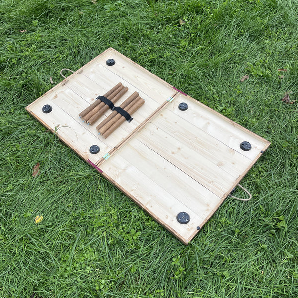 Foldable Wooden Low Table - Tapered Legs