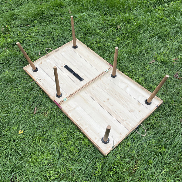 Foldable Wooden Low Table - Tapered Legs