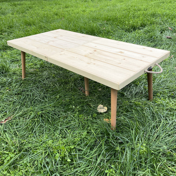 Foldable Wooden Low Table - Tapered Legs